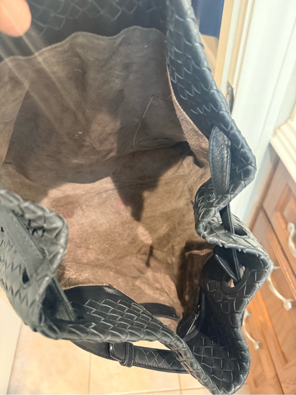 Bottega Veneta Black Intrecciato Shoulder Tote - Picture 11 of 12